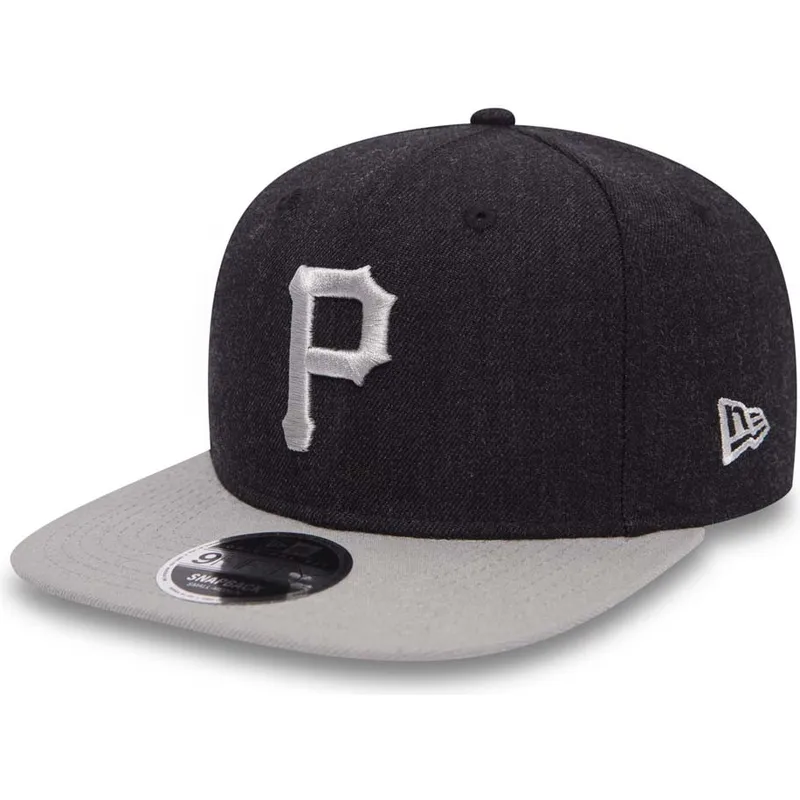 kasketter-flad-marinebla-snapback-9fifty-seasonal-heather-fra-pittsburgh-pirates-mlb-af-new-era