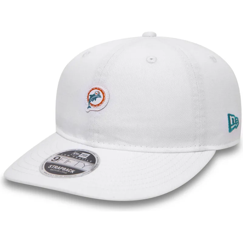 kasketter-flad-hvid-snapback-9fifty-low-profile-unstructured-fra-miami-dolphins-nfl-af-new-era