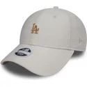 los-angeles-dodgers-mlb-new-era-9forty-melton-hvid-justerbar-kasket-med-buet-skygge-og-bronzelogo