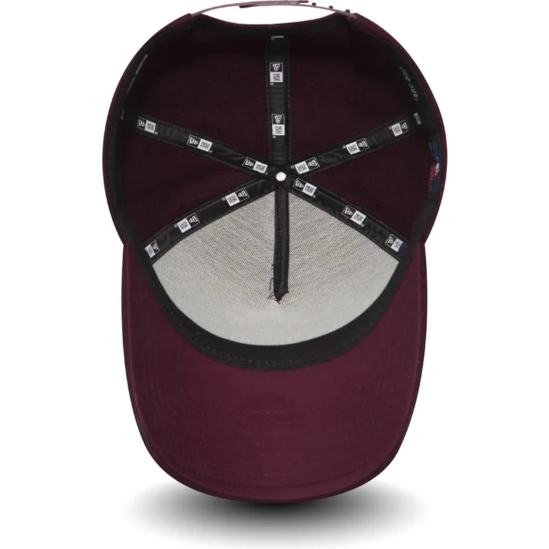 kasketter-buet-rod-justerbar-rem-granate-9forty-melton-a-frame-fra-new-york-yankees-mlb-af-new-era