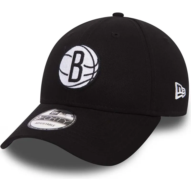 kasketter-buet-sort-justerbar-rem-9forty-felt-infill-fra-brooklyn-nets-nba-af-new-era