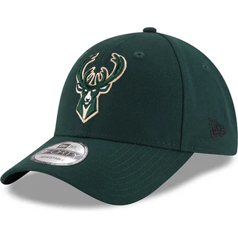 Grøn justerbar curved kasket 9FORTY The League fra Milwaukee Bucks NBA fra New Era