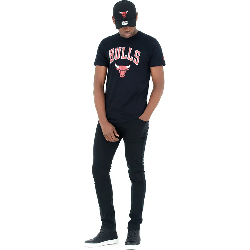 t-shirt-kort-aerme-sort-fra-chicago-bulls-nba-af-new-era
