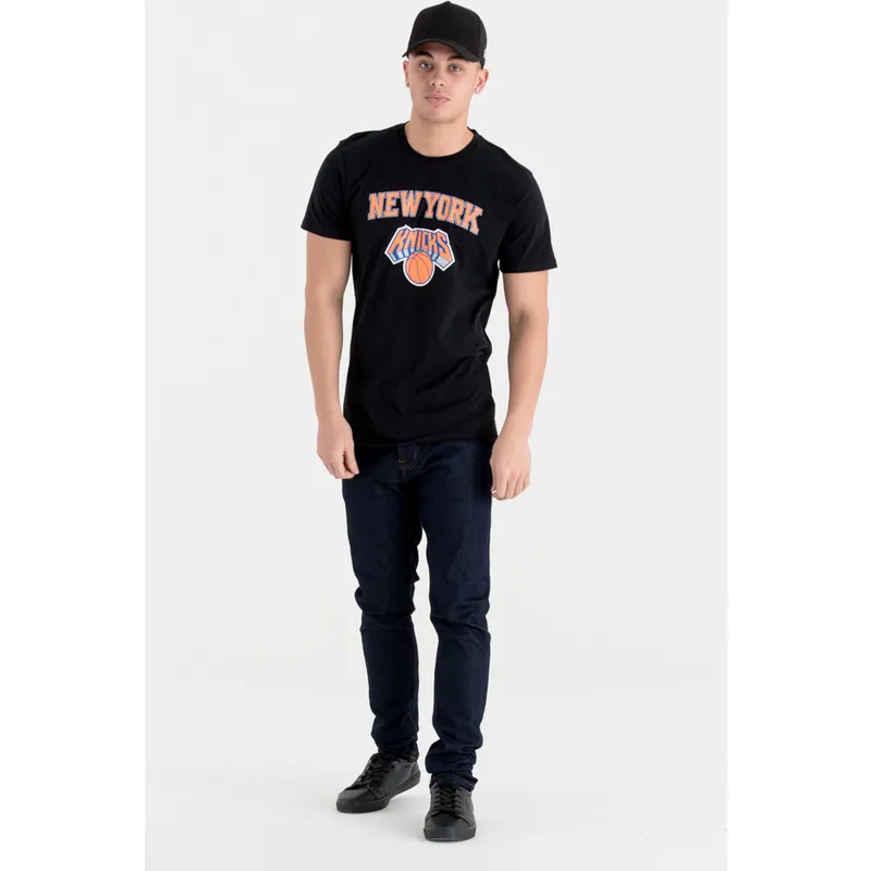 t-shirt-kort-aerme-sort-fra-new-york-knicks-nba-af-new-era