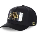 sort-snapback-kasket-med-buet-skygge-og-batman-gotham-city-batp4-plade-fra-capslab-dc-comics