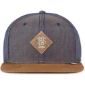 djinns-2tone-oxford-bla-og-brun-6-panel-snapback-kasket