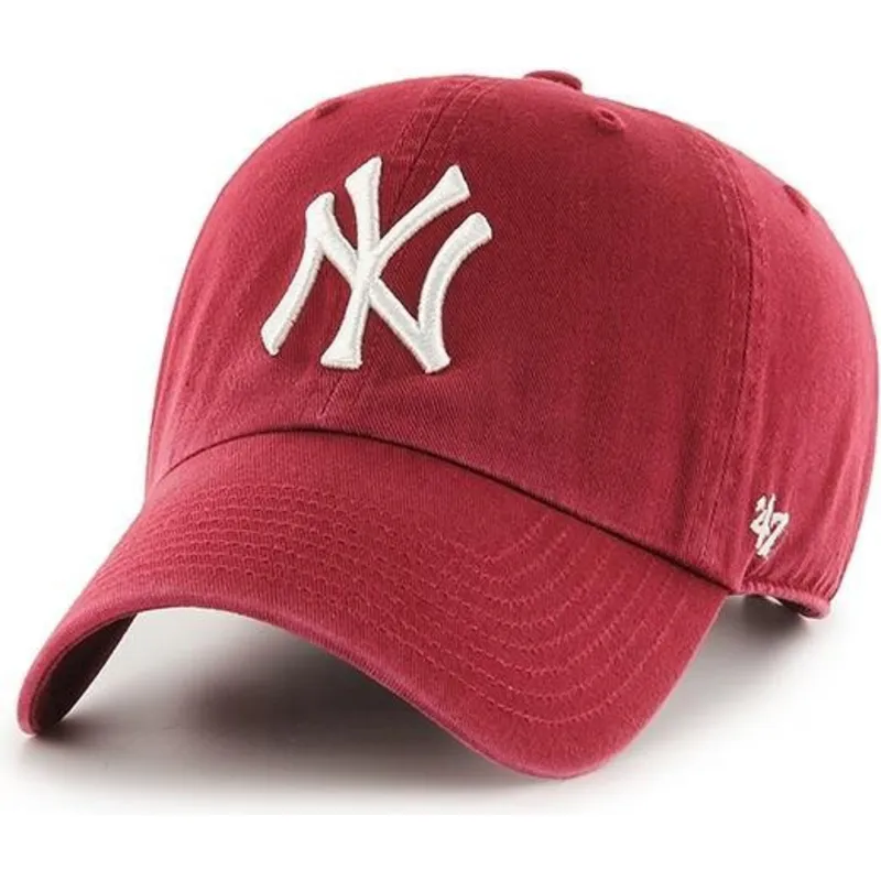 kasketter-buet-rod-justerbar-rem-cardenal-fra-new-york-yankees-mlb-af-47-brand