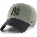 gron-buet-kasket-med-skygge-og-sort-logo-fra-new-york-yankees-mlb-clean-up-two-tone-fra-47-brand
