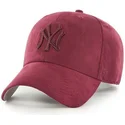 kasketter-buet-rod-justerbar-rem-granate-granate-fra-new-york-yankees-mlb-af-47-brand