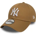 kasketter-buet-brun-justerbar-rem-claro-9forty-essential-fra-new-york-yankees-mlb-af-new-era