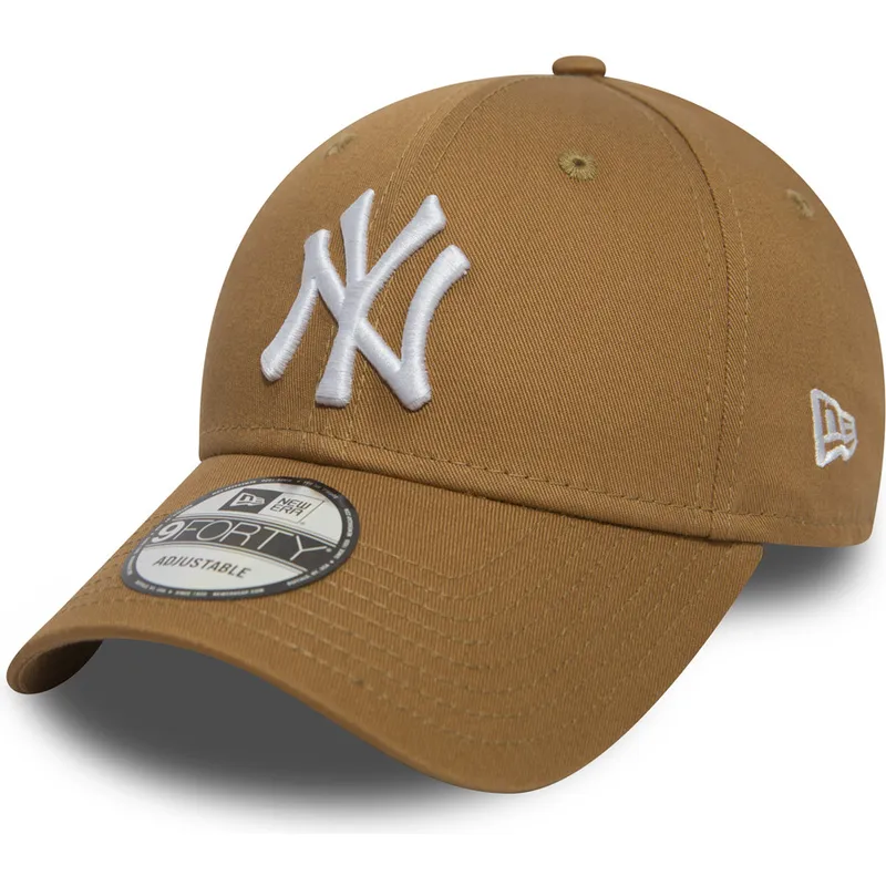 kasketter-buet-brun-justerbar-rem-claro-9forty-essential-fra-new-york-yankees-mlb-af-new-era