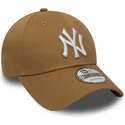 kasketter-buet-brun-justerbar-rem-claro-9forty-essential-fra-new-york-yankees-mlb-af-new-era