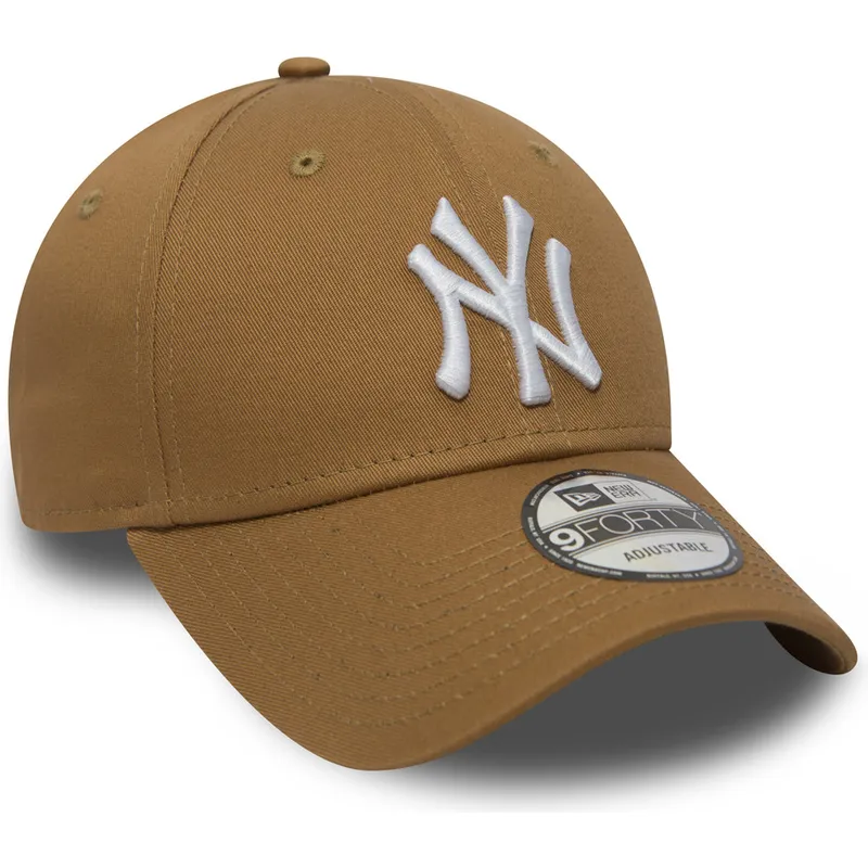 kasketter-buet-brun-justerbar-rem-claro-9forty-essential-fra-new-york-yankees-mlb-af-new-era