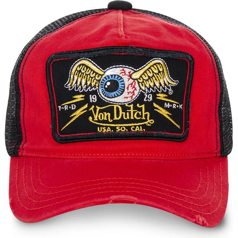 kasketter-buet-rod-snapback-af-von-dutch