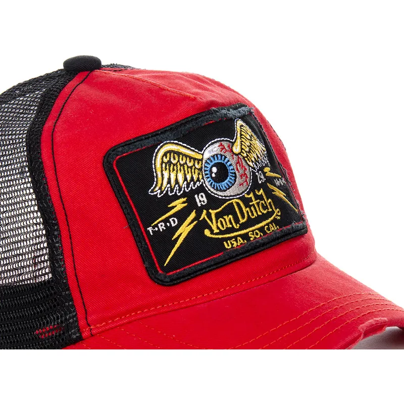 kasketter-buet-rod-snapback-af-von-dutch