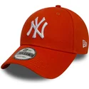 kasketter-buet-orange-justerbar-rem-9forty-essential-fra-new-york-yankees-mlb-af-new-era