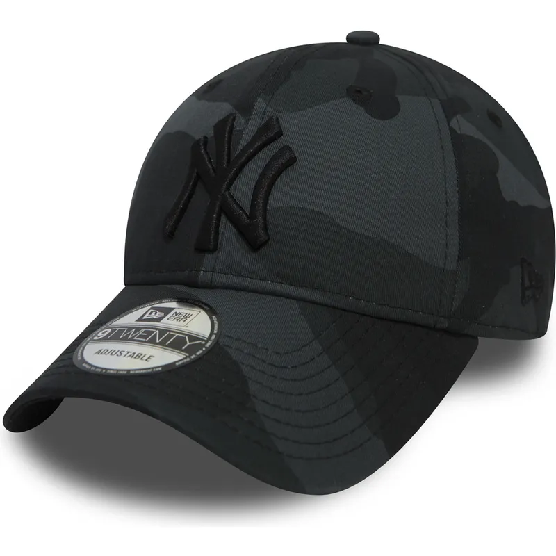 kasketter-buet-camouflage-justerbar-rem-negro-negro-9twenty-essential-packable-fra-new-york-yankees-mlb-af-new-era