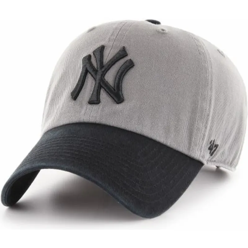 kasketter-buet-gra-justerbar-rem-negro-fra-new-york-yankees-mlb-af-47-brand