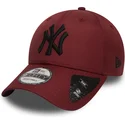 new-york-yankees-mlb-9forty-ripstop-justerbar-bordeaux-kasket-med-sort-logo-fra-new-era
