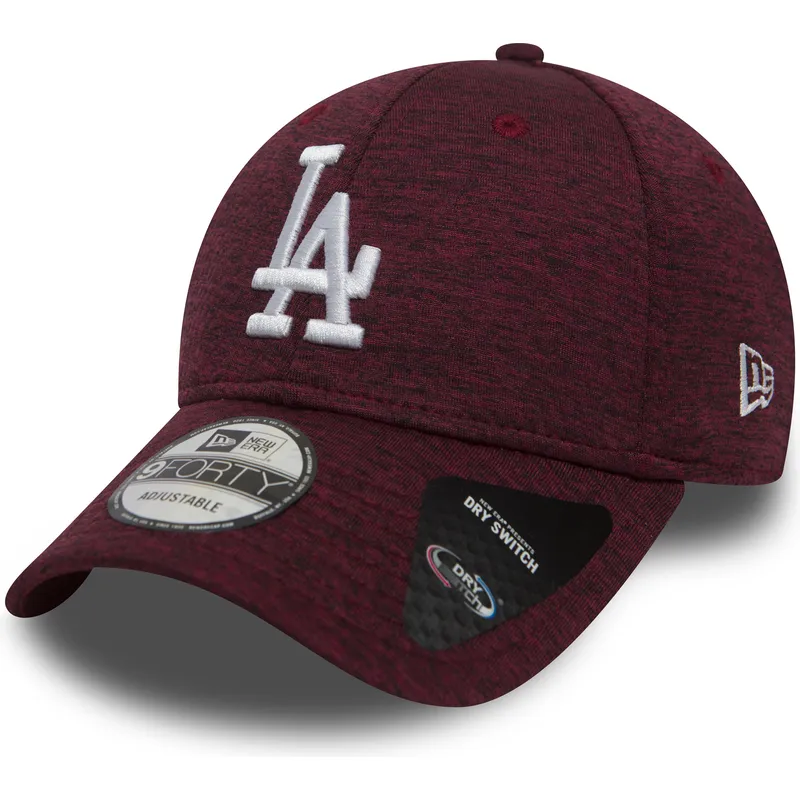 kasketter-buet-rod-justerbar-rem-granate-9forty-dry-switch-fra-los-angeles-dodgers-mlb-af-new-era