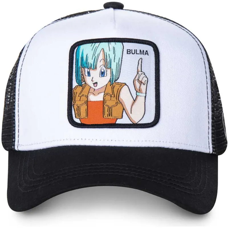 hvid-og-sort-trucker-kasket-bulma-bul3-dragon-ball-fra-capslab