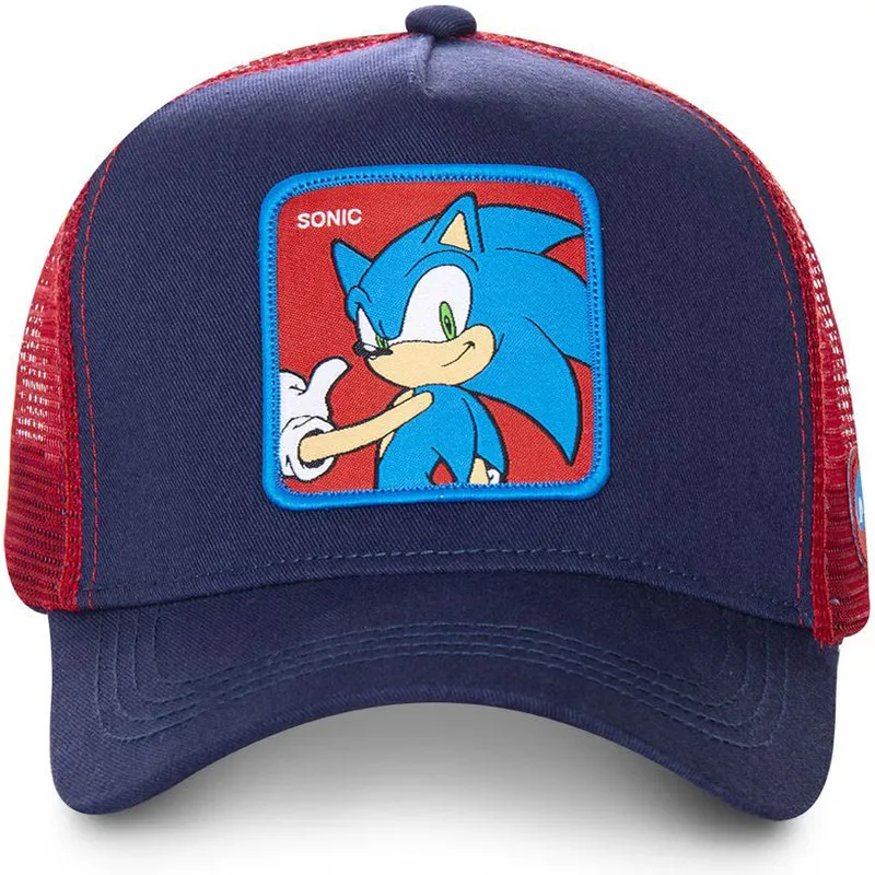kasketter-buet-marinebla-snapback-sonic-sonic-the-hedgehog-af-capslab