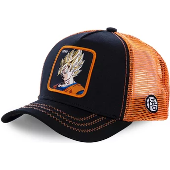 Capslab Son Goku Super Saiyan GO3 Dragon Ball Black and Orange Trucker Hat