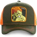 capslab-blanka-bla-street-fighter-gron-og-orange-trucker-cap