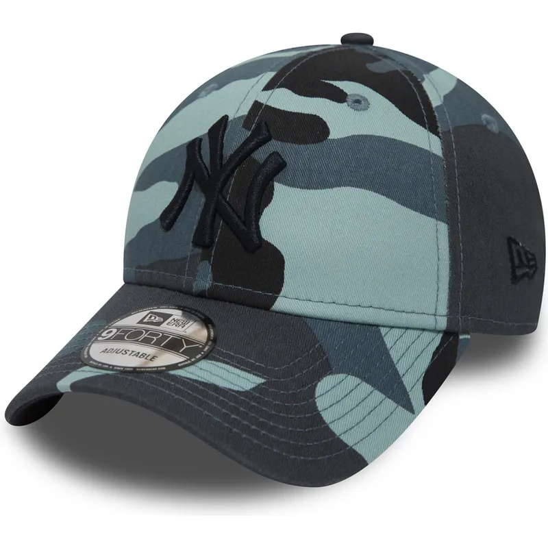 justerbar-bla-camouflagebojet-kasket-med-sort-logo-9forty-essential-fra-new-york-yankees-mlb-fra-new-era