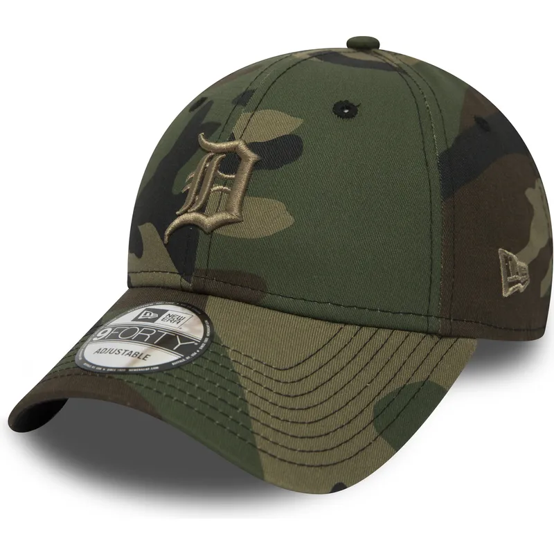 justerbar-camouflagekurvet-kasket-med-brunt-logo-9forty-essential-af-detroit-tigers-mlb-fra-new-era