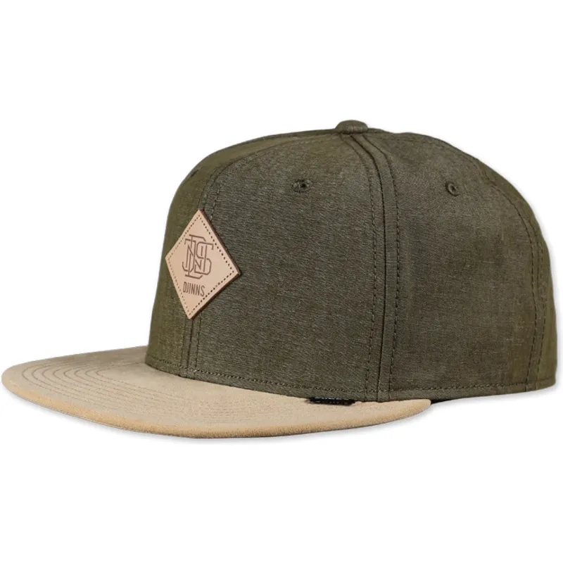 gorra-6-panel-gron-snapback-melange-twill-fra-djinns