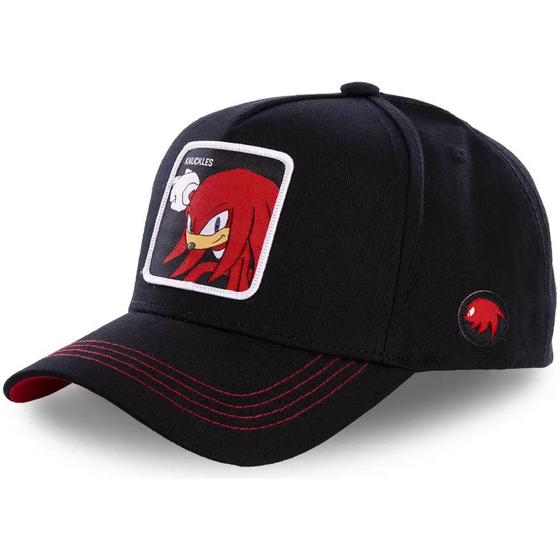kasketter-buet-sort-snapback-knuckles-the-echidna-sonic-the-hedgehog-af-capslab