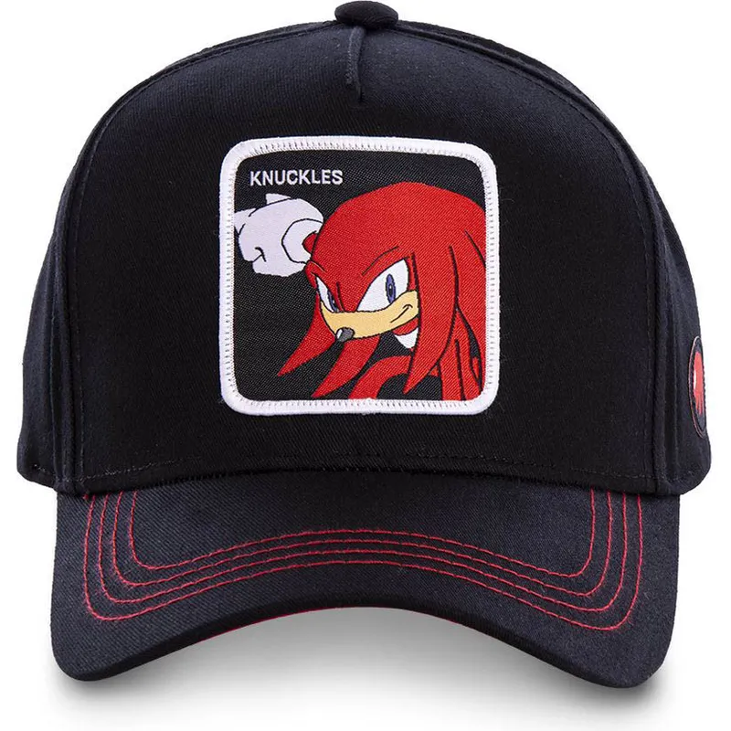 kasketter-buet-sort-snapback-knuckles-the-echidna-sonic-the-hedgehog-af-capslab
