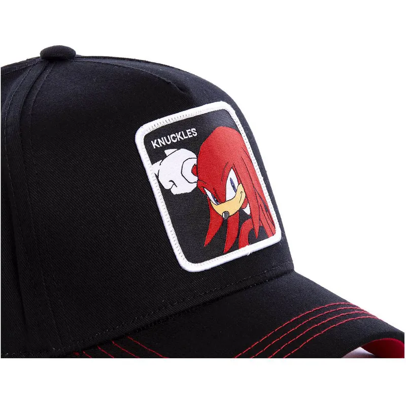 kasketter-buet-sort-snapback-knuckles-the-echidna-sonic-the-hedgehog-af-capslab