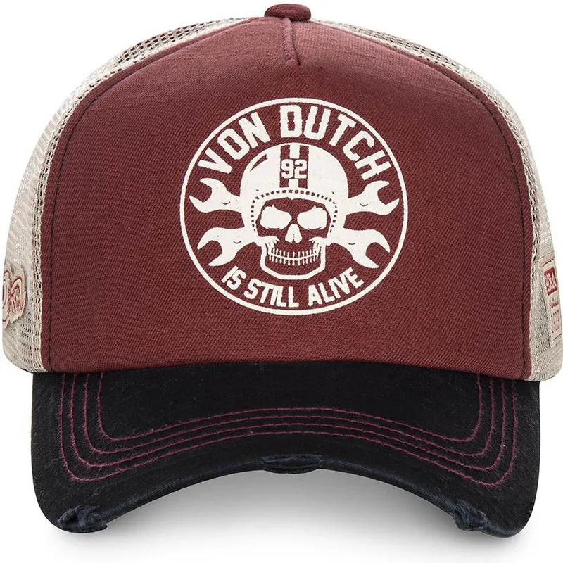 kasketter-buet-rod-snapback-af-von-dutch