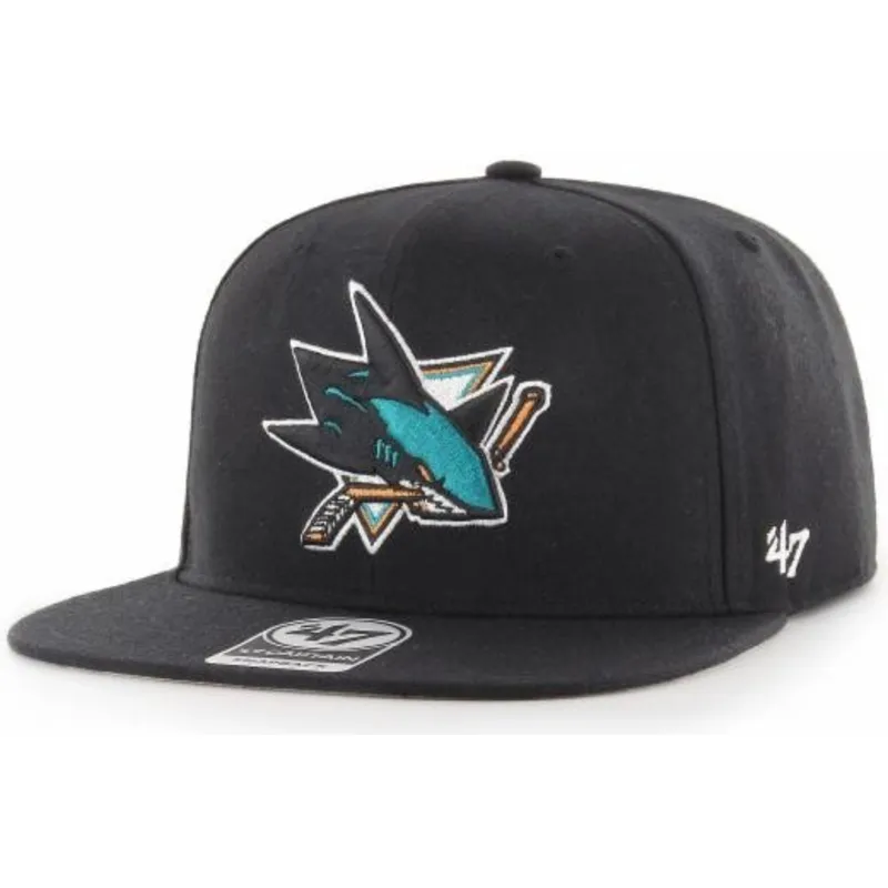 kasketter-flad-sort-snapback-captain-no-shot-fra-san-jose-sharks-nhl-af-47-brand