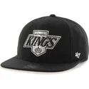 sort-flad-snapback-kasket-captain-no-shot-fra-los-angeles-kings-nhl-fra-47-brand