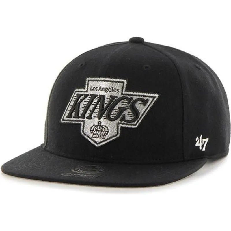 kasketter-flad-sort-snapback-captain-no-shot-fra-los-angeles-kings-nhl-af-47-brand
