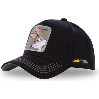 sort-snapback-kasket-med-buet-skygge-bugs-bunny-bun3-looney-tunes-fra-capslab