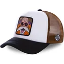 hvid-brun-og-sort-trucker-cap-master-roshi-kam3m-dragon-ball-fra-capslab