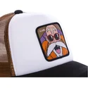 hvid-brun-og-sort-trucker-cap-master-roshi-kam3m-dragon-ball-fra-capslab