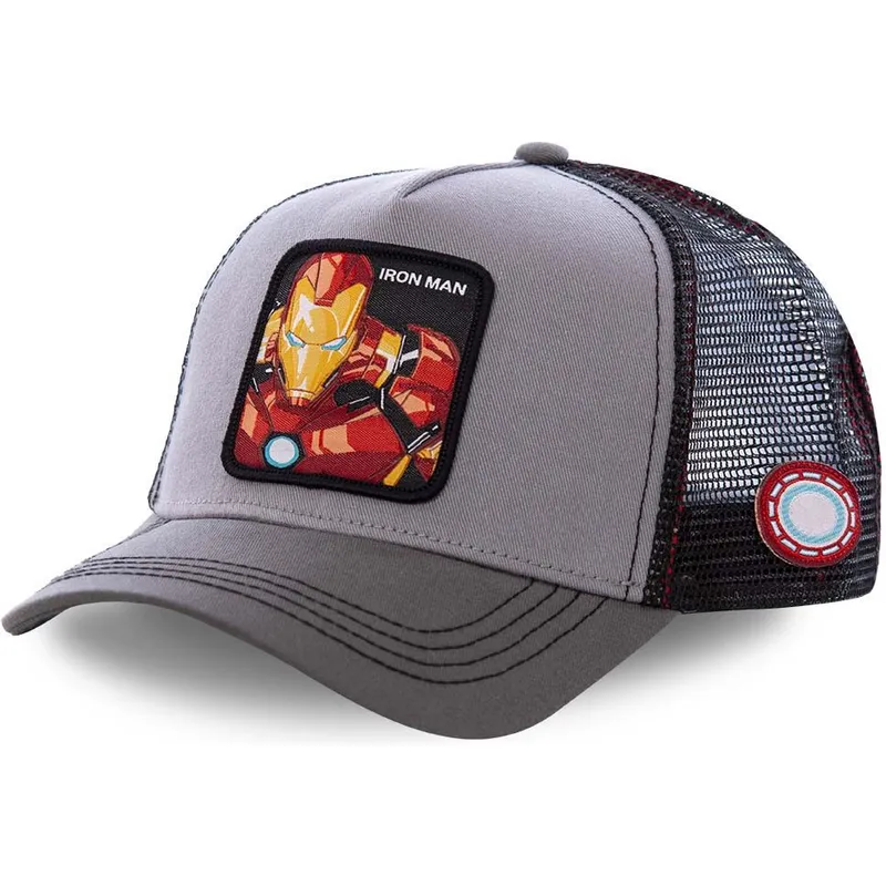 kasketter-buet-gra-snapback-iron-man-marvel-comics-af-capslab