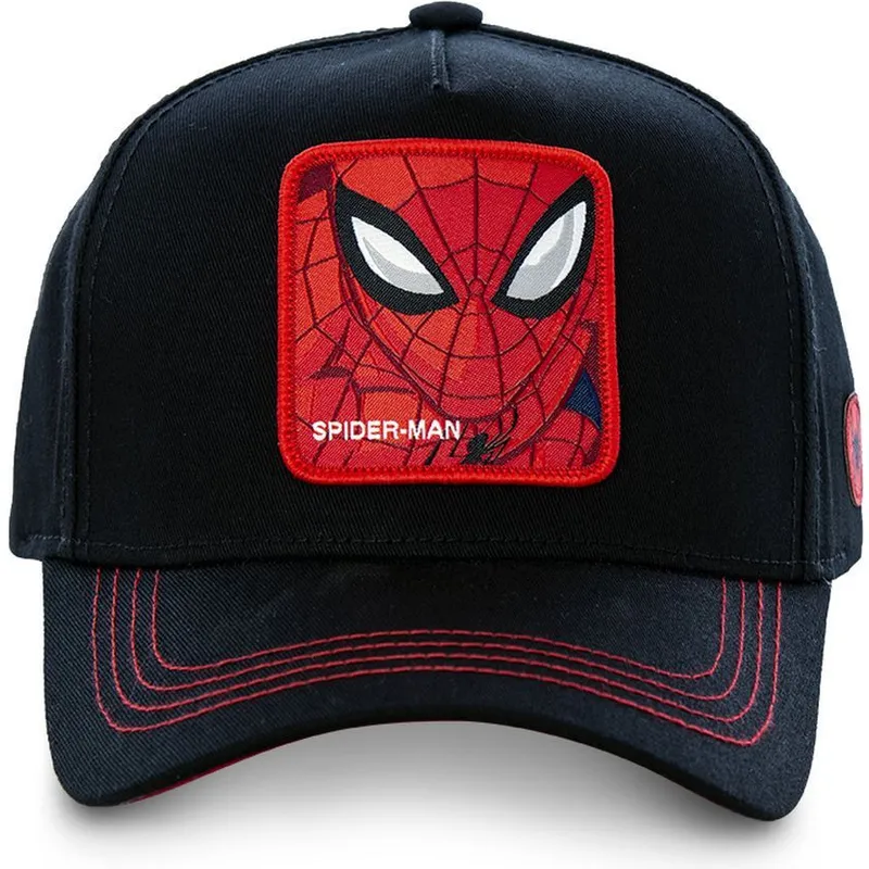kasketter-buet-sort-snapback-spider-man-marvel-comics-af-capslab