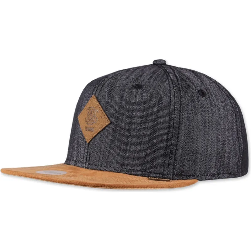 flad-sort-snapback-kasket-linen-2015-fra-djinns