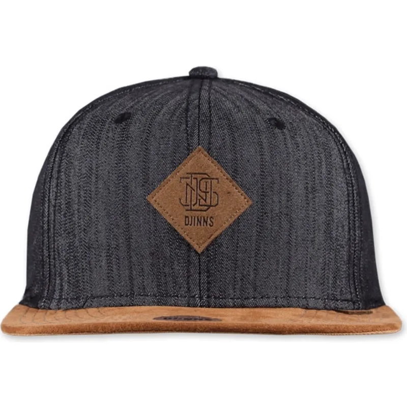 flad-sort-snapback-kasket-linen-2015-fra-djinns