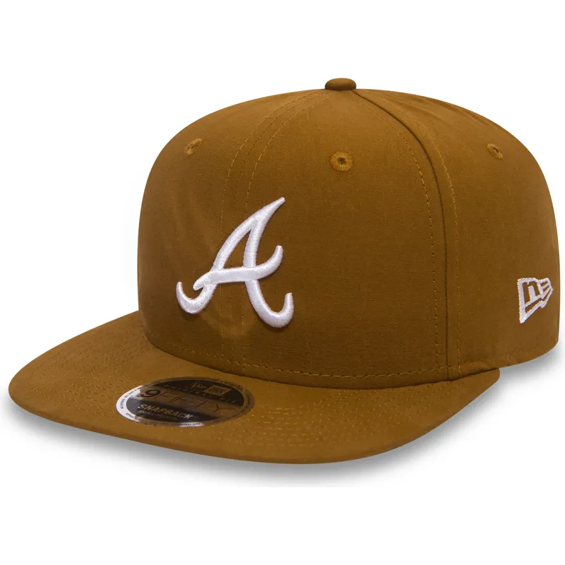 new-era-flat-brim-9fifty-essential-lightweight-atlanta-braves-mlb-brown-snapback-cap