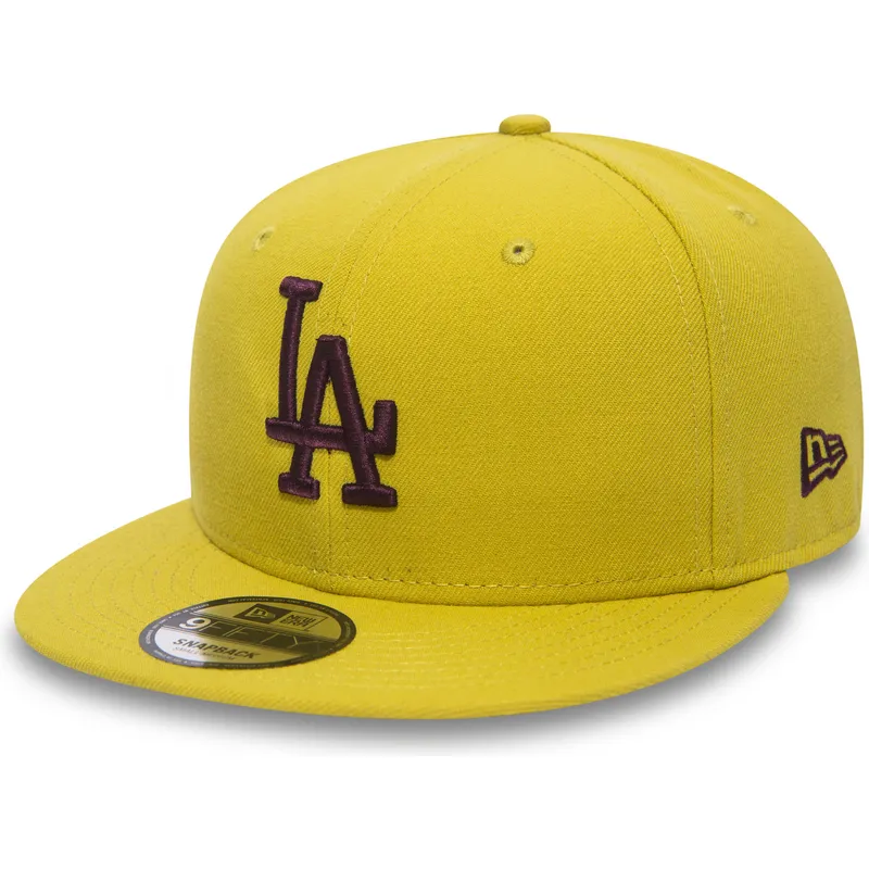 kasketter-flad-gul-snapback-granate-9fifty-essential-league-fra-los-angeles-dodgers-mlb-af-new-era