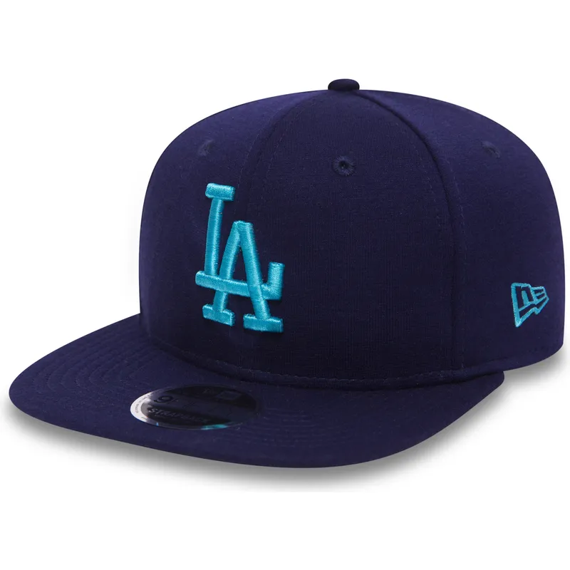 los-angeles-dodgers-mlb-new-era-9fifty-jersey-pop-morkebla-snapback-kasket-med-fladt-skygge-og-blat-logo