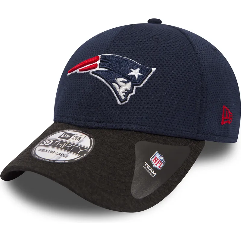 kasketter-buet-marinebla-tilpasset-39thirty-shadow-tech-fra-new-england-patriots-nfl-af-new-era