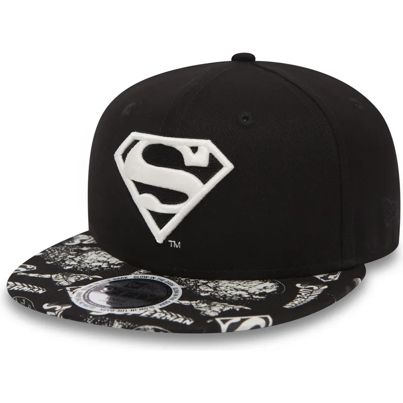 kasketter-flad-sort-snapback-til-barn-9fifty-gitd-fra-superman-warner-bros-af-new-era